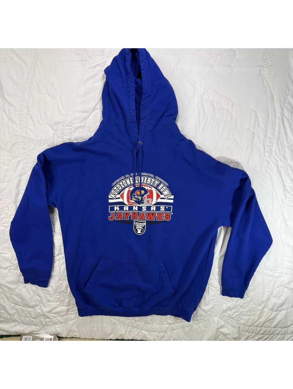 University of Kansas Jayhawks Football bowl game blue hoodie XXL